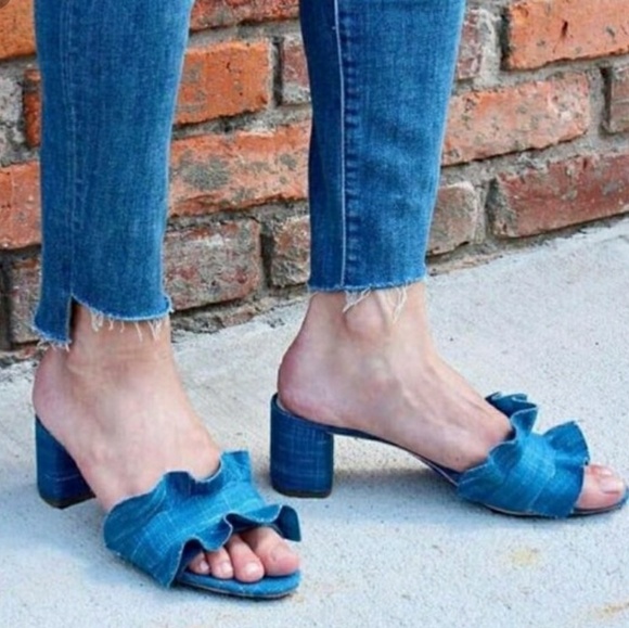 Loeffler Randall Vera Denim Sandal - Picture 2 of 8